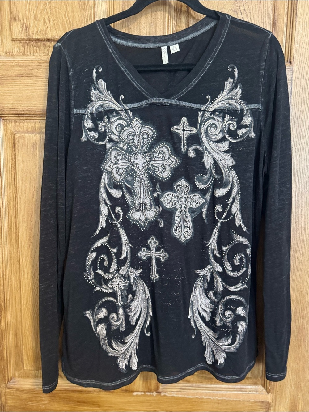 Cato Black Tee with Branded Neck Tags